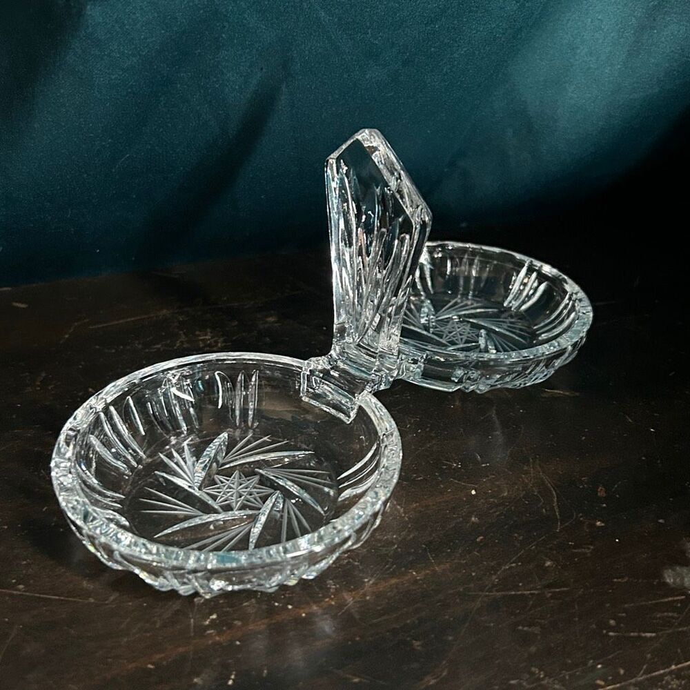 MCM American Brilliant Cut Crystal Divided Relish Dish